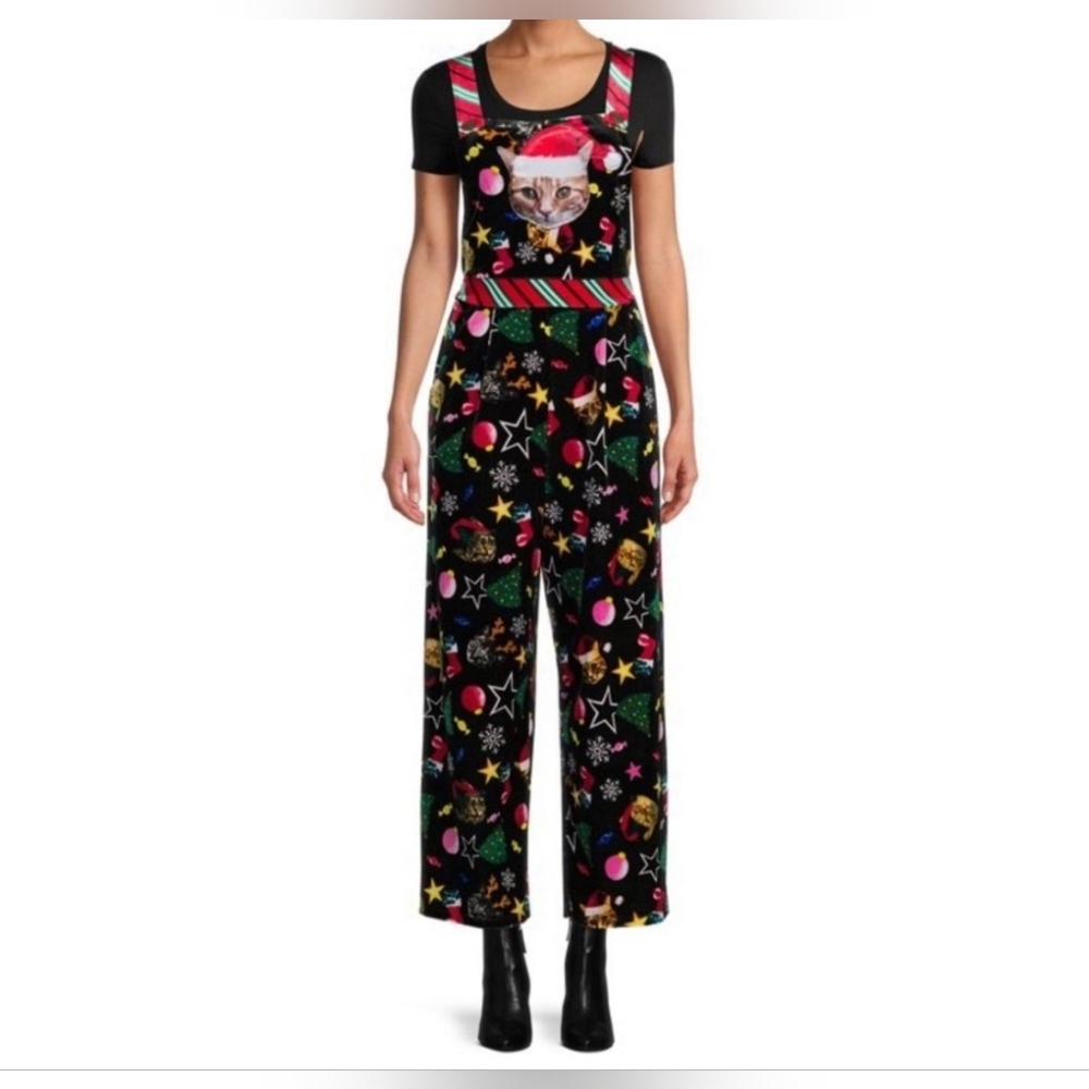 Cat Christmas overalls
